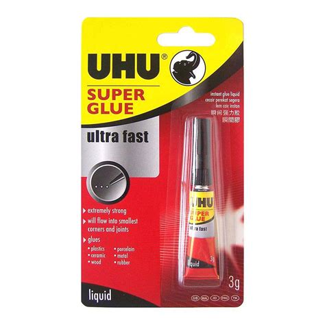 How long does UHU super glue take to dry?